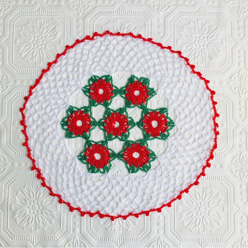 Handmade Christmas Crochet Doily